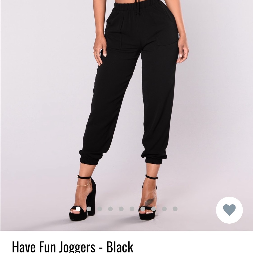 Fashion nova (never used) black joggers.